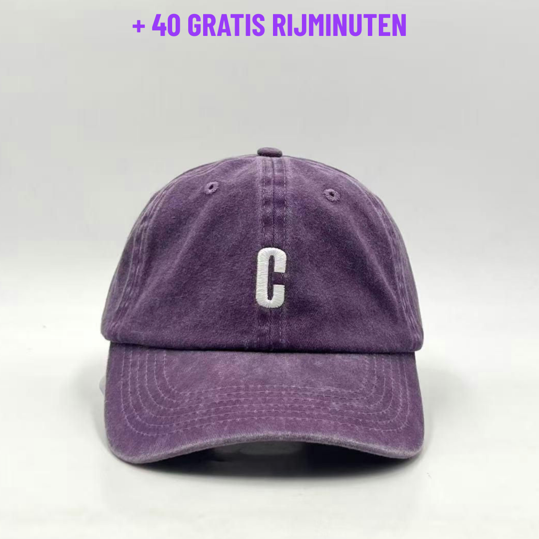 Washed Check Cap - Paars
