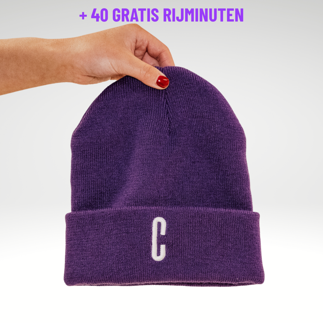 Check Beanie Paars