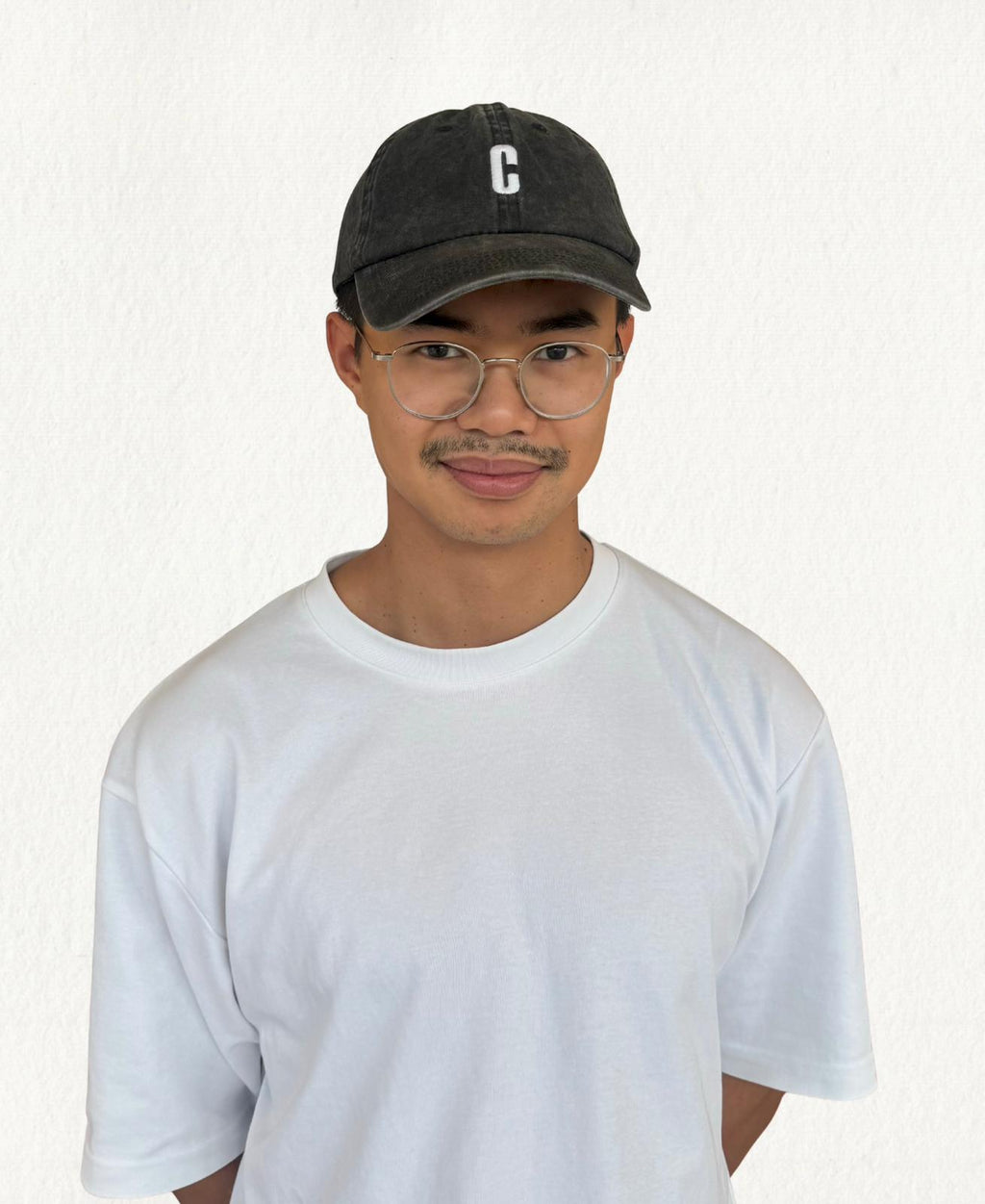 Washed Check Cap - Zwart