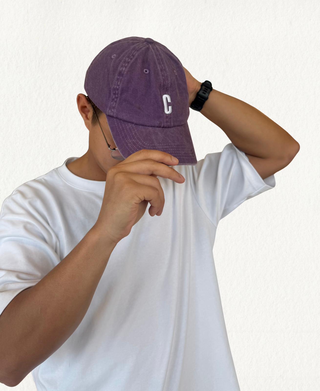 Washed Check Cap - Paars