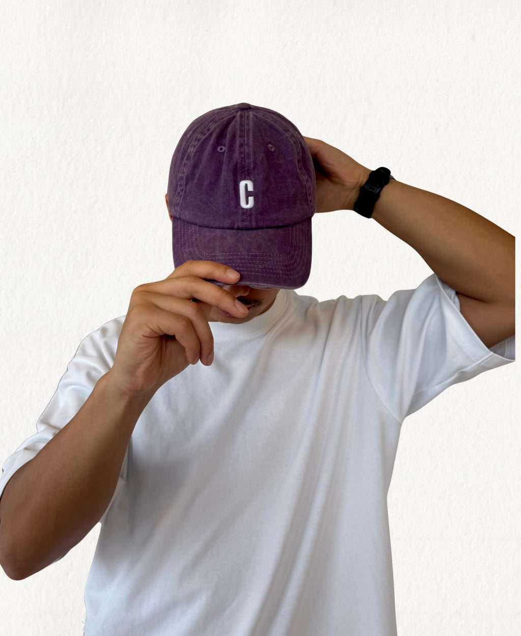 Washed Check Cap - Paars