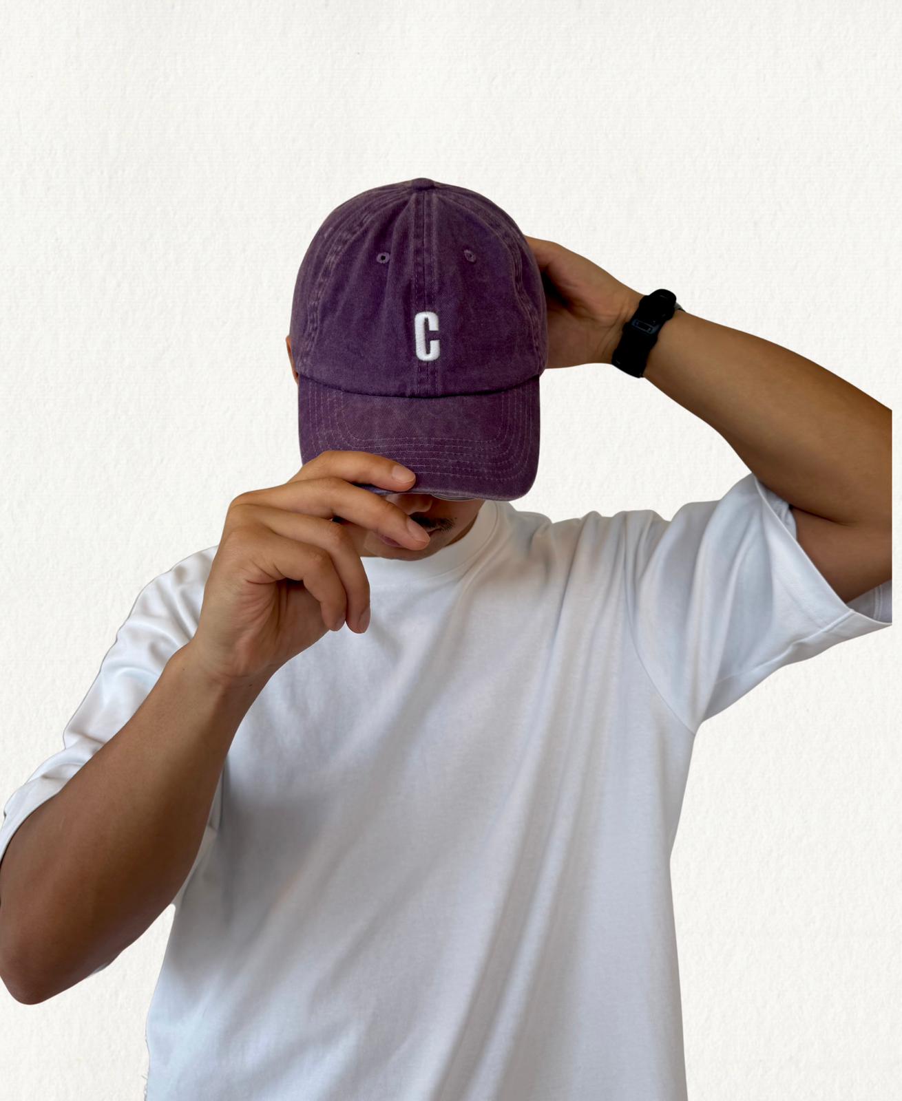 Washed Check Cap - Paars